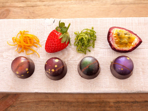 fruity fondant creams in dark chocolate and mothers' day chocolates